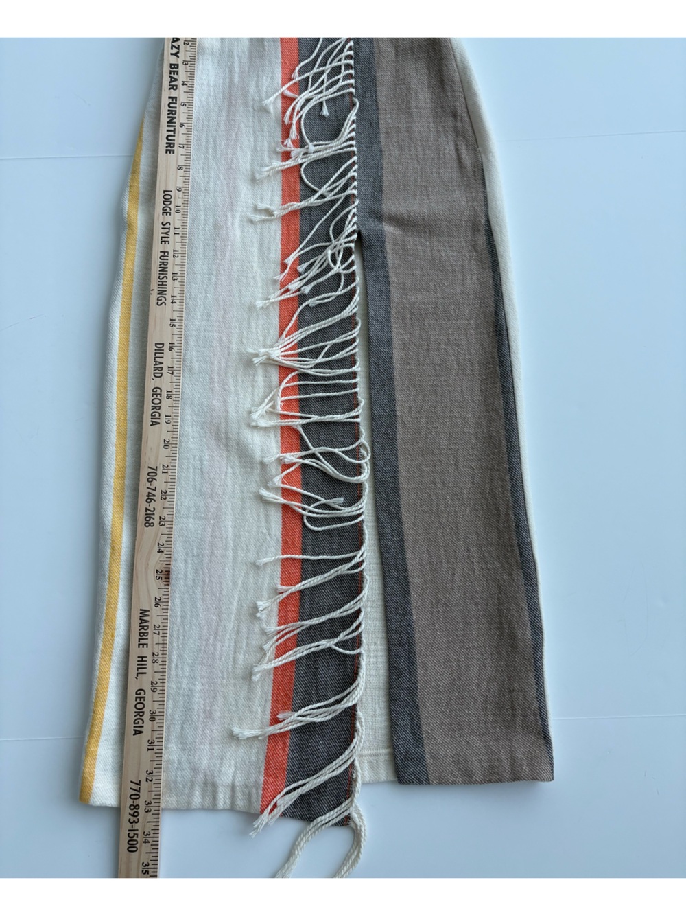 Zara NWT Striped Fringe Slit Midi Skirt Size XS Cotton Blend - Picture 6 of 11